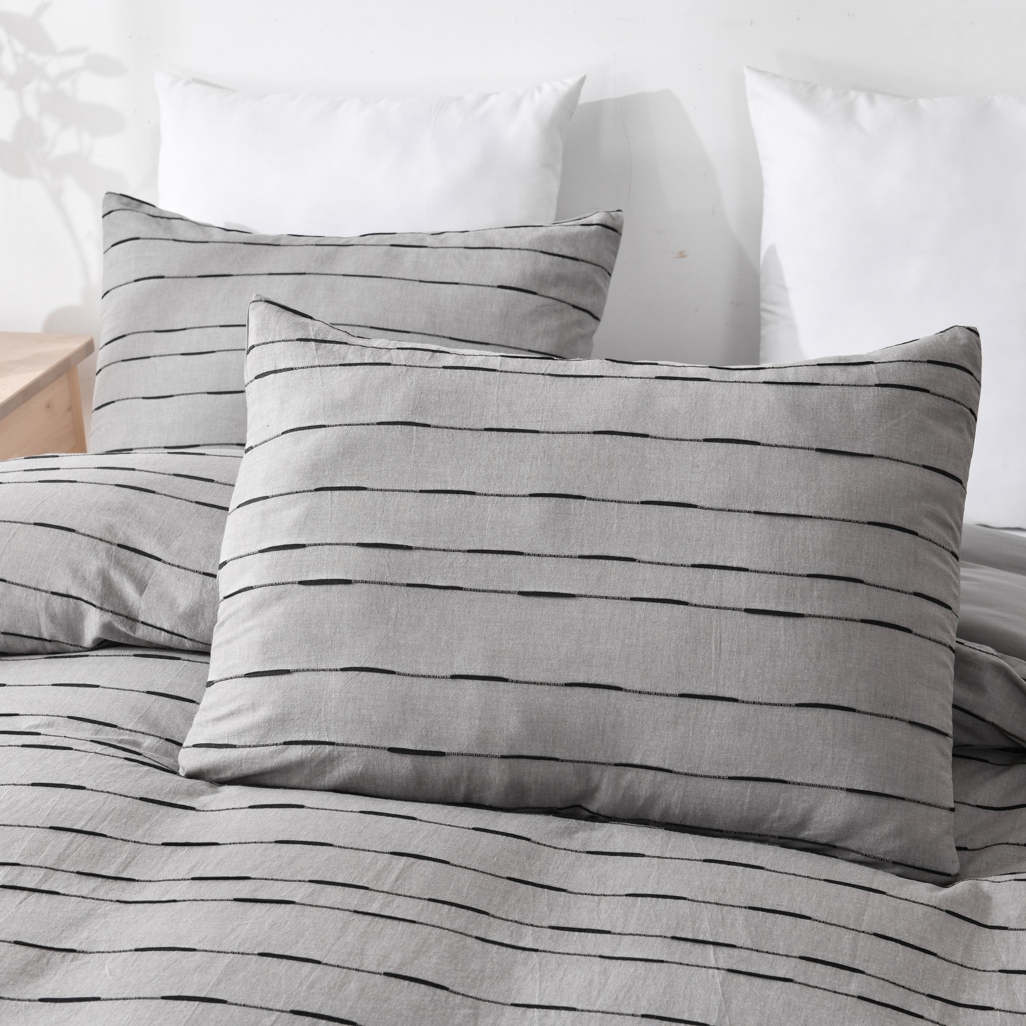 Cotton Textured Duvet Cover Set Queen/king Washed Cotton Etsy