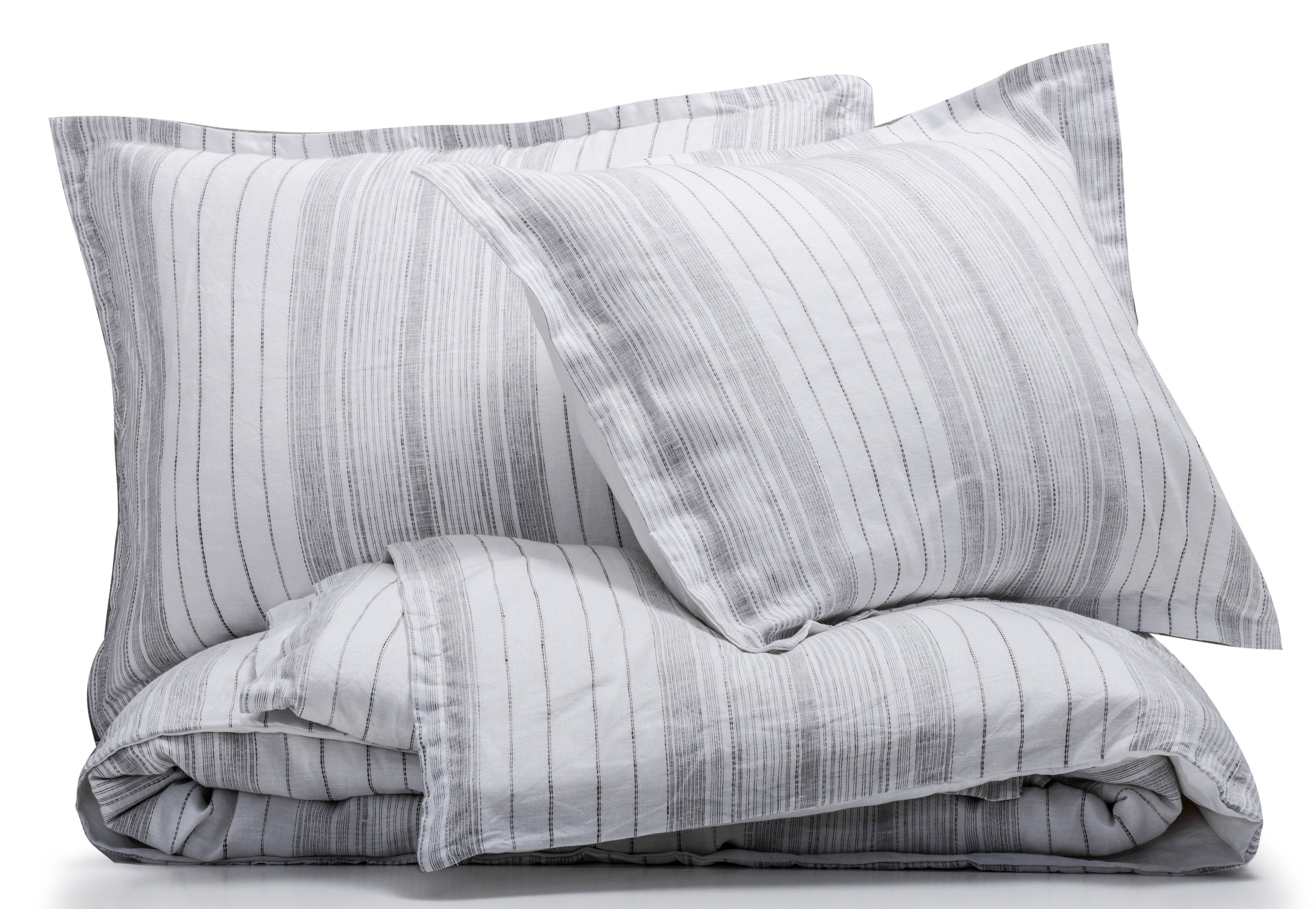 French Linen Ticking Stripe Duvet Cover Set Queen King Yarn Etsy