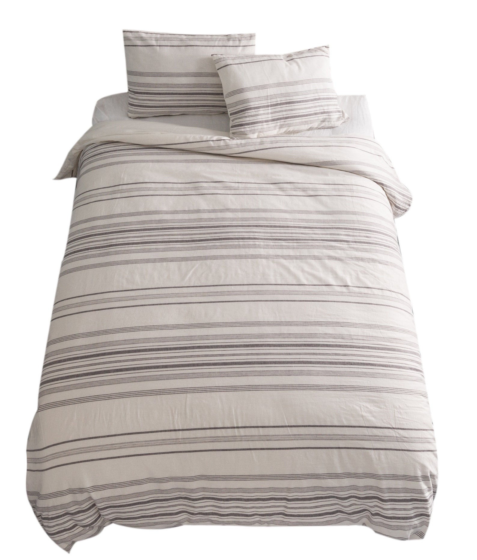 LINEN BLEND DUVET Cover Set 3pcs Striped Linen Blend Bedding Etsy