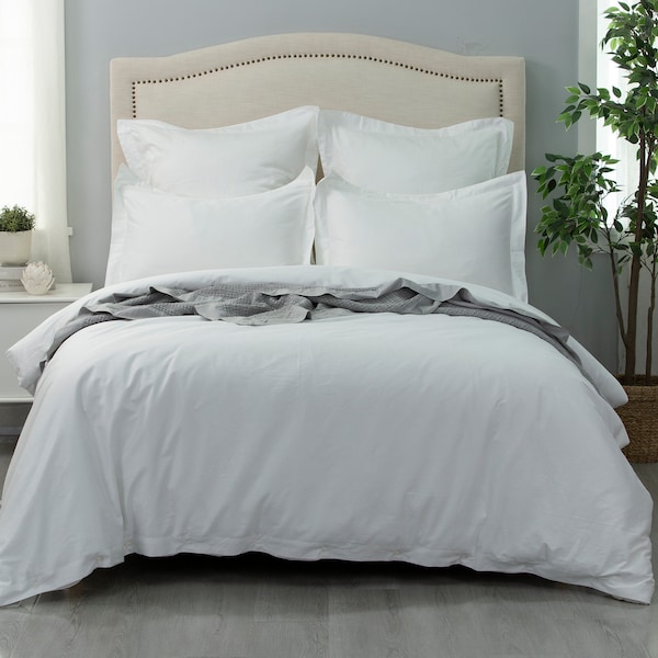 HOTEL COLLECTION 400 Thread Count Cotton Sateen Duvet Cover Set | 2 Inches Flange | Multi Colors Available