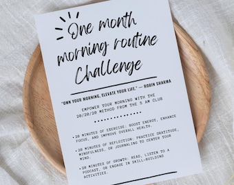 One-Month Morning Routine Challenge Digital Print (PDF)