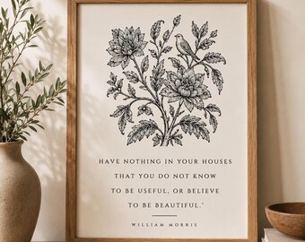 William Morris Golden Rule Print | If You Want a Golden Rule Wall Art | Vintage Wildflower Printable | Cottagecore Decor | Digital Download