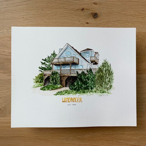 Custom Watercolor Home Painting Etsy