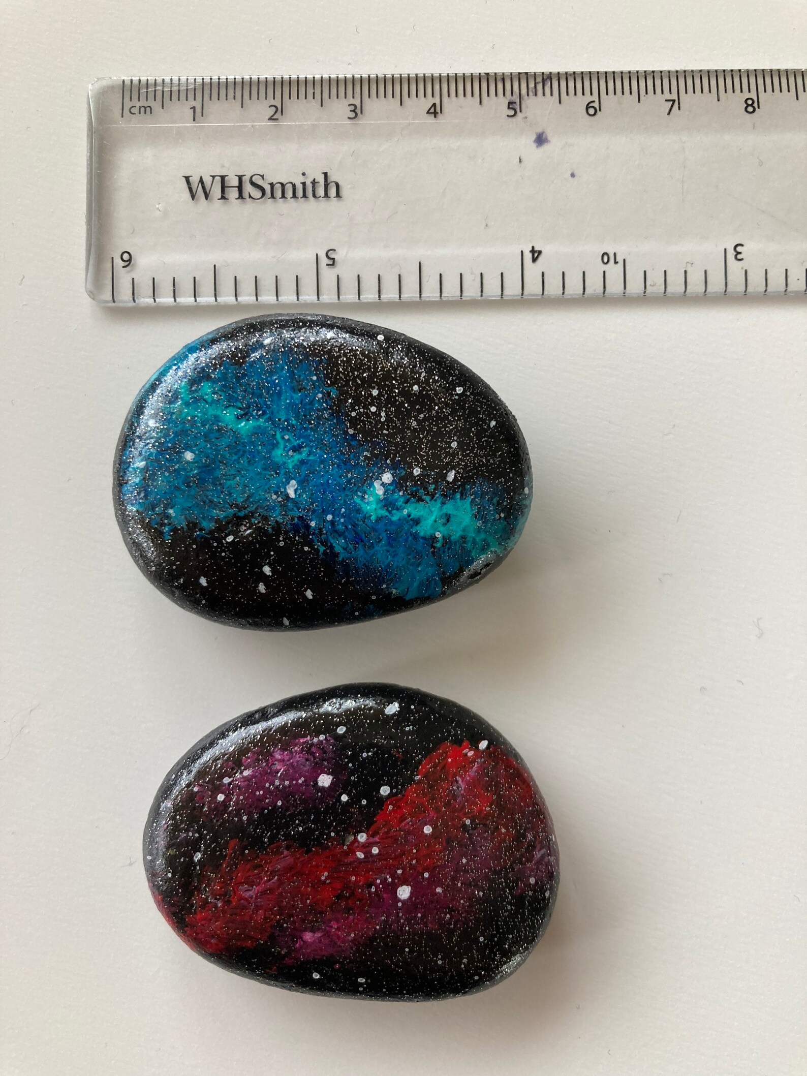 Galaxy Painted stones Etsy