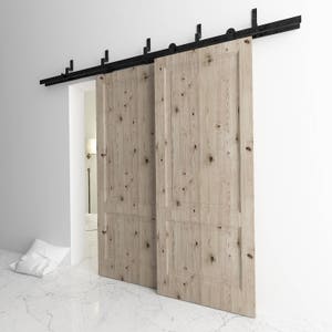 Homacer Black Rustic Double Track Z Shape Bypass Sliding DUAL WHEEL Bypass Brossé Acier inoxydable Haut monté Sliding