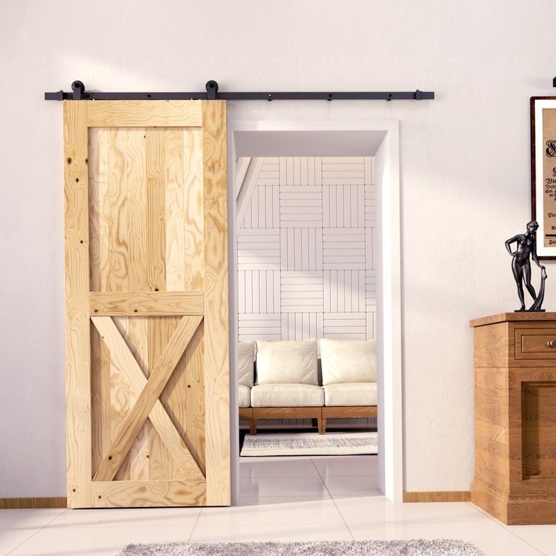 5in1 84in Single Frame Barn Door With Tshape Design Etsy