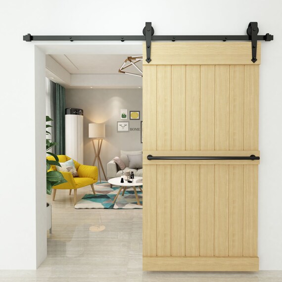 Double Bypass Sliding Barn Door Hardware Kit Single Interior Exterior Use 4 4 5 5 5 5 6 6 6 7 7 5 8 9 10 11 12 13 14 15 16 18 20 Ft Track