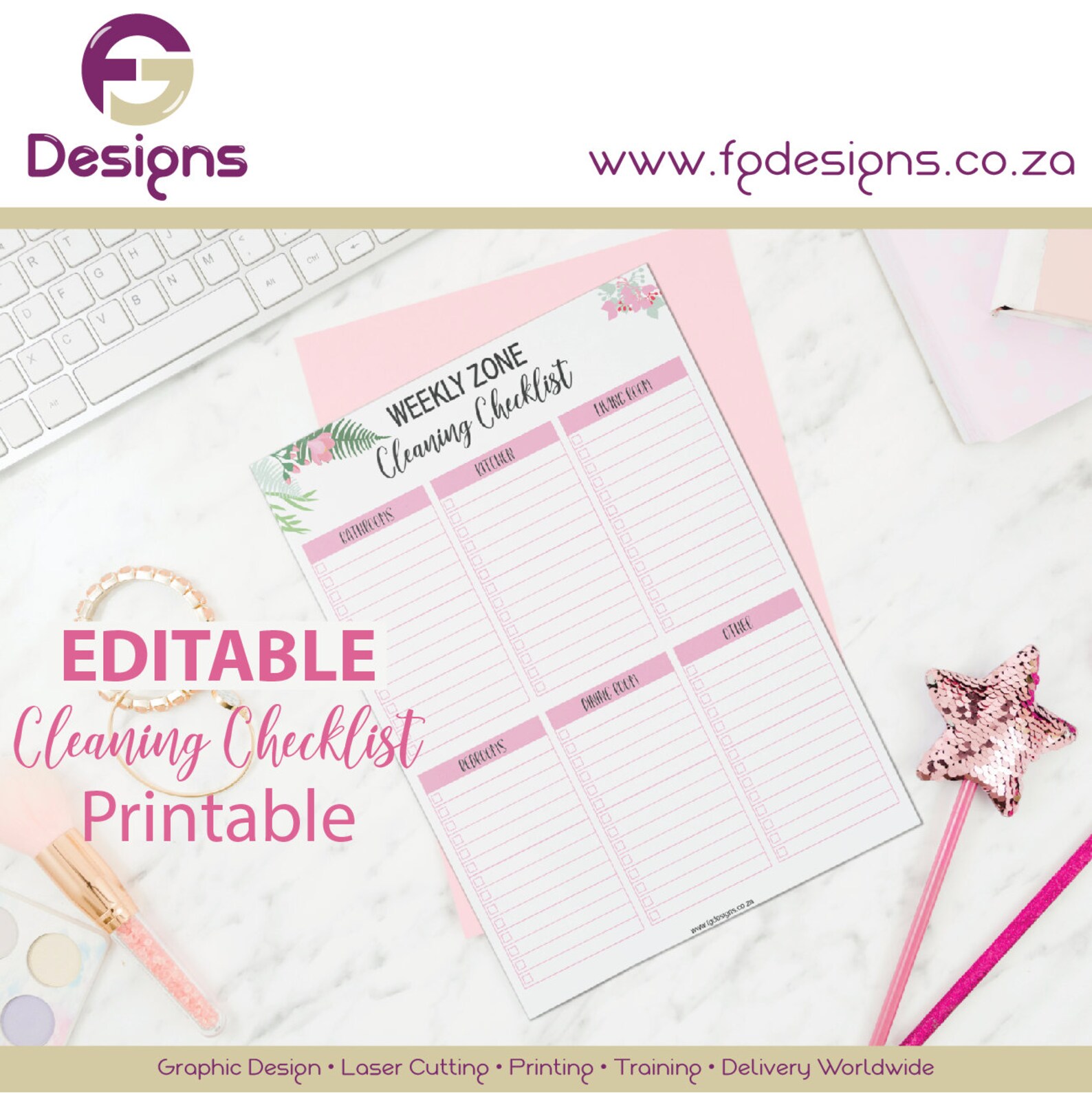 Editable Cleaning Checklist Printable - Etsy Canada