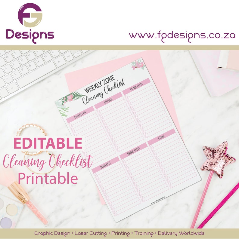 Editable Cleaning Checklist Printable - Etsy Canada