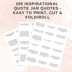Quote Jar Quotes Instant Download Motivational Quote Jar Printable W/ 200 Quotes Mother's Day ...