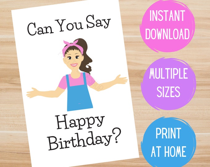 Ms Rachel Birthday Card Instant Download Miss Rachel Card to Print at