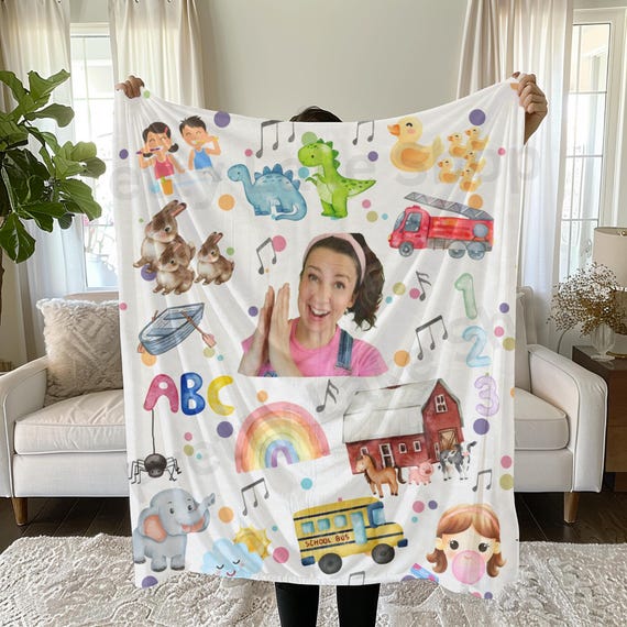 Miss Rachel Blanket 50 X 60 in With Song Symbols Velvety Blanket in Multiple Sizes Miss Rachel Gift for Birthday Miss Rachel Christmas Etsy