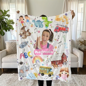 Personalized Miss Rachel Blanket with Song Symbols | Miss Rachel Christmas Gift | Custom Miss Rachel Blanket | Miss Rachel Birthday Gift