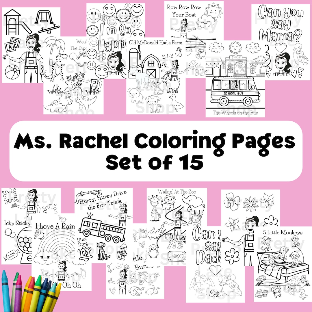 Ms Rachel Coloring Pages Instant Download Ms Rachel Printable Miss