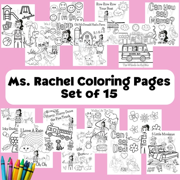 Ms Rachel Coloring Pages | Instant Download | Ms Rachel Printable | Miss Rachel Download | Ms Rachel Activity Sheet | Ms Rachel Download