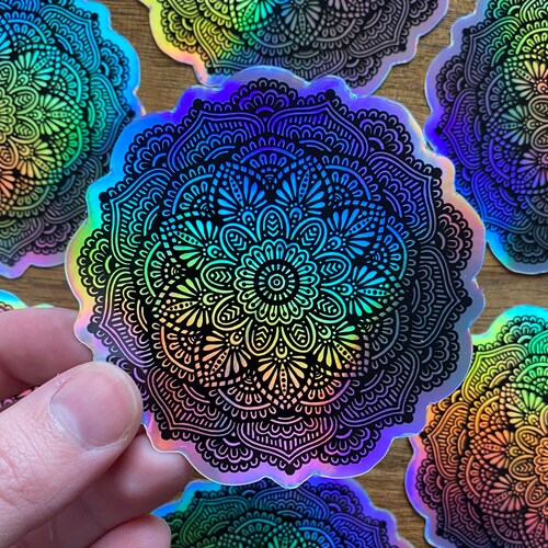 Holographic Sticker Monogram Car Decal Holographic Etsy