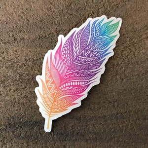 Colorful Feather Sticker