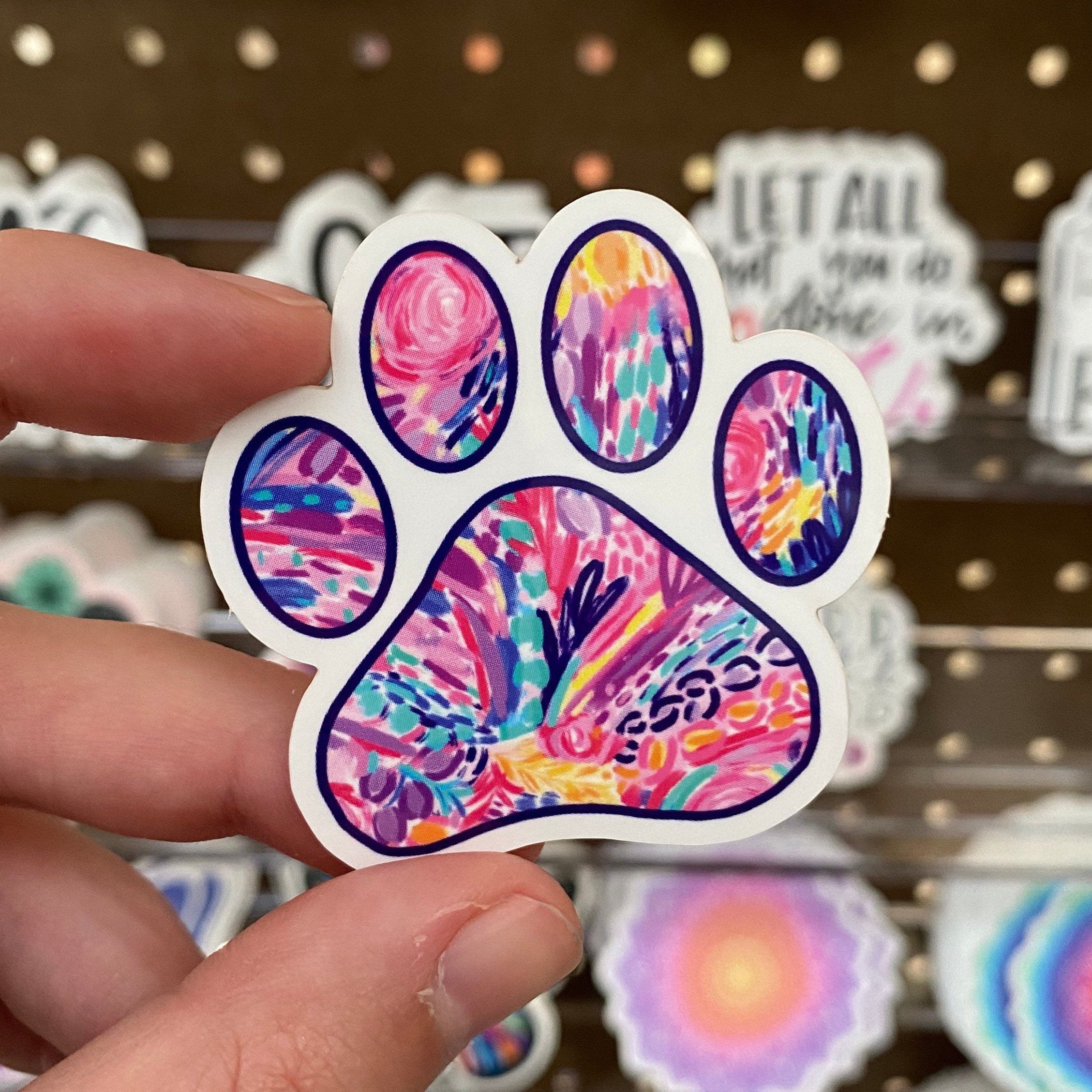 Pink Paw Print Magnets