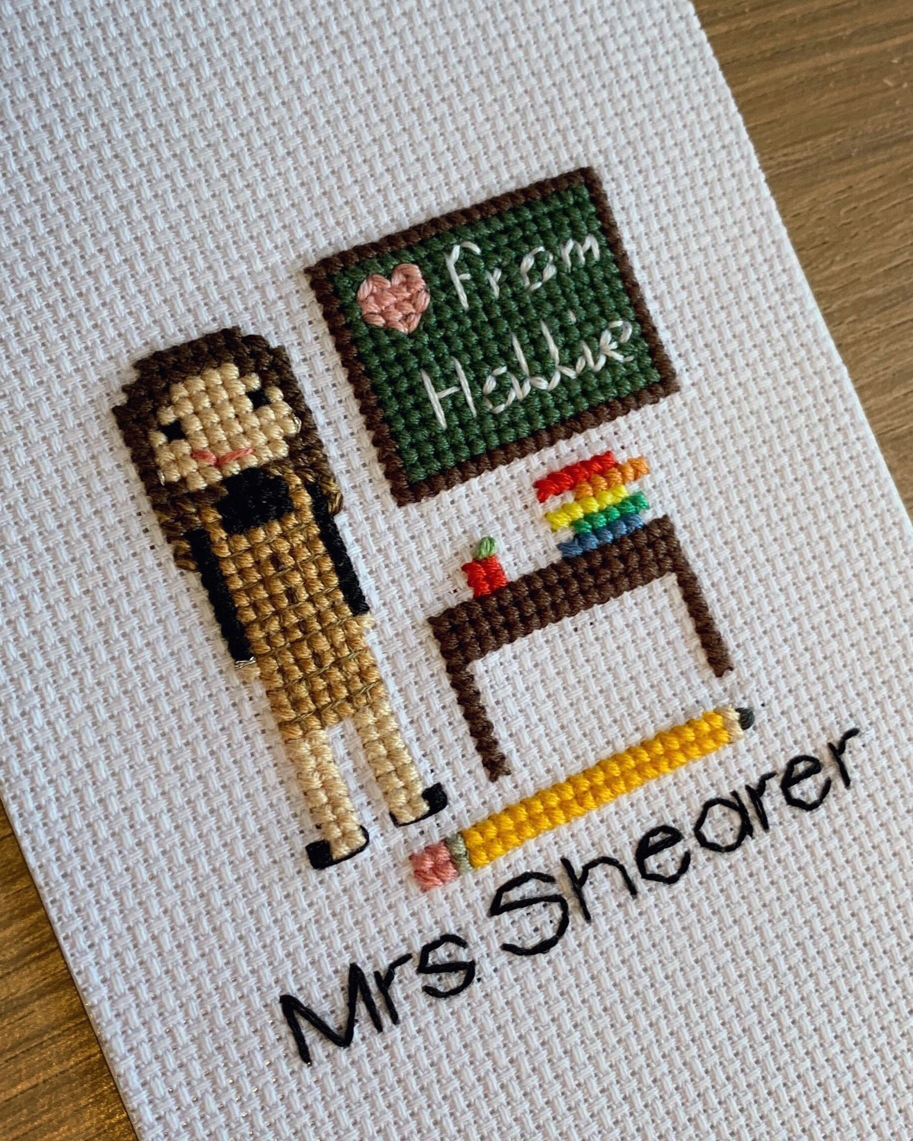 PATTERN Custom Cross Stitch Teacher Gift Sewing & Needlecraft Sewing & Fiber Craft Supplies