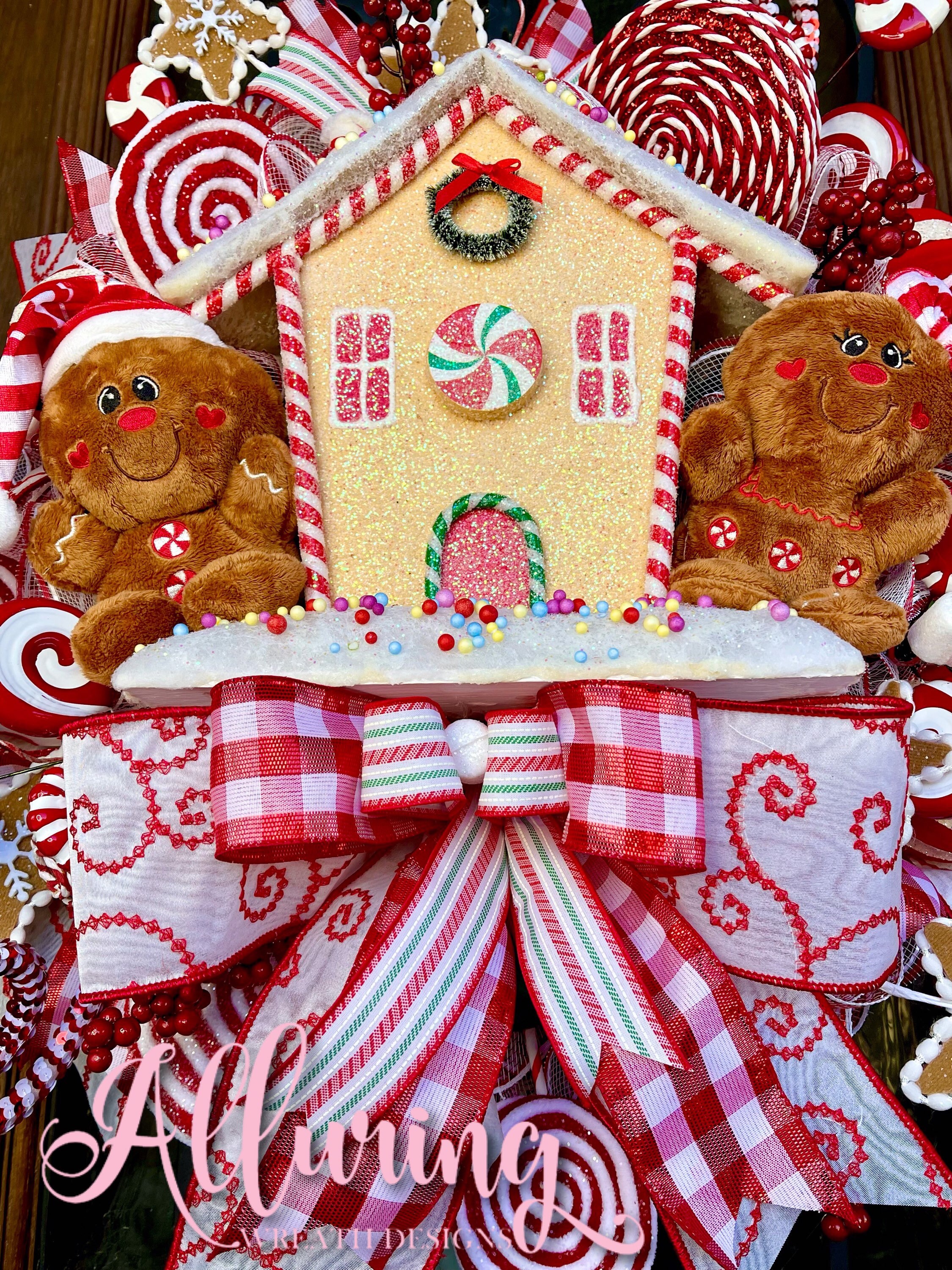 Christmas Gingerbread House Wreath for Front Door - Etsy