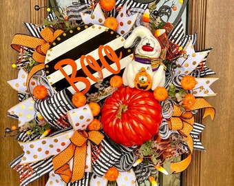 Halloween Primitive Ghost Wreath