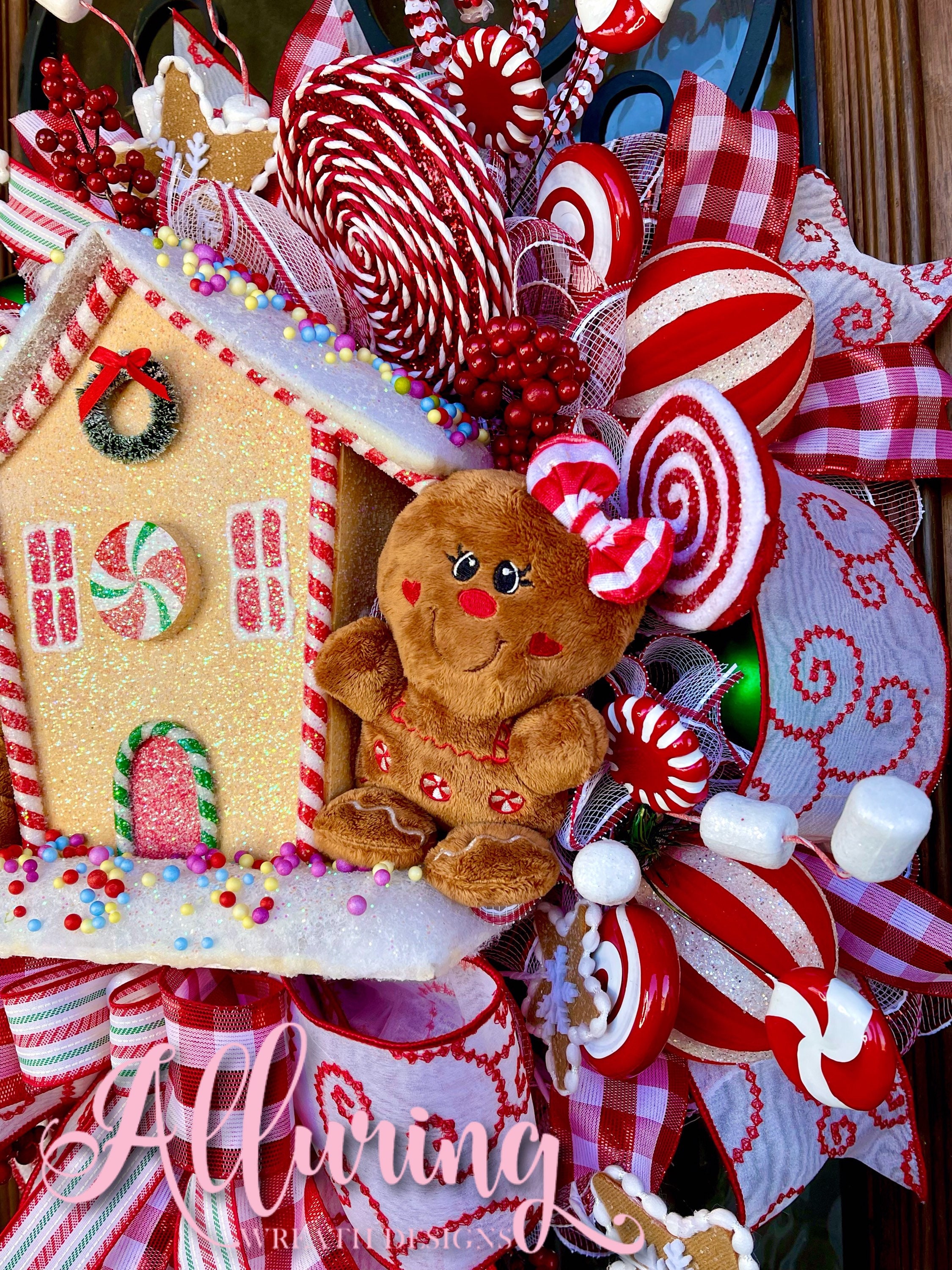 Christmas Gingerbread House Wreath for Front Door - Etsy