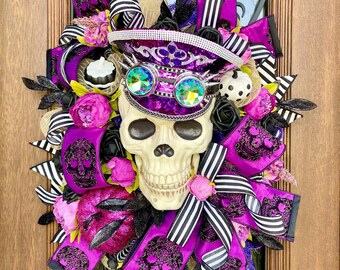 Steampunk Skull Halloween Wreath