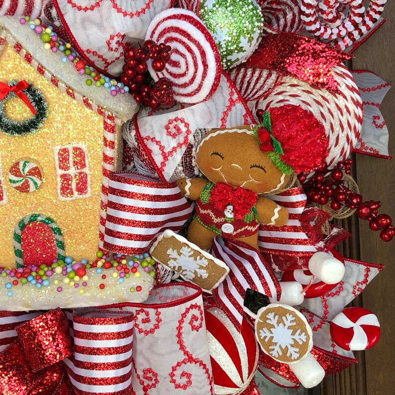 Gingerbread House Wreath for Christmas | Etsy