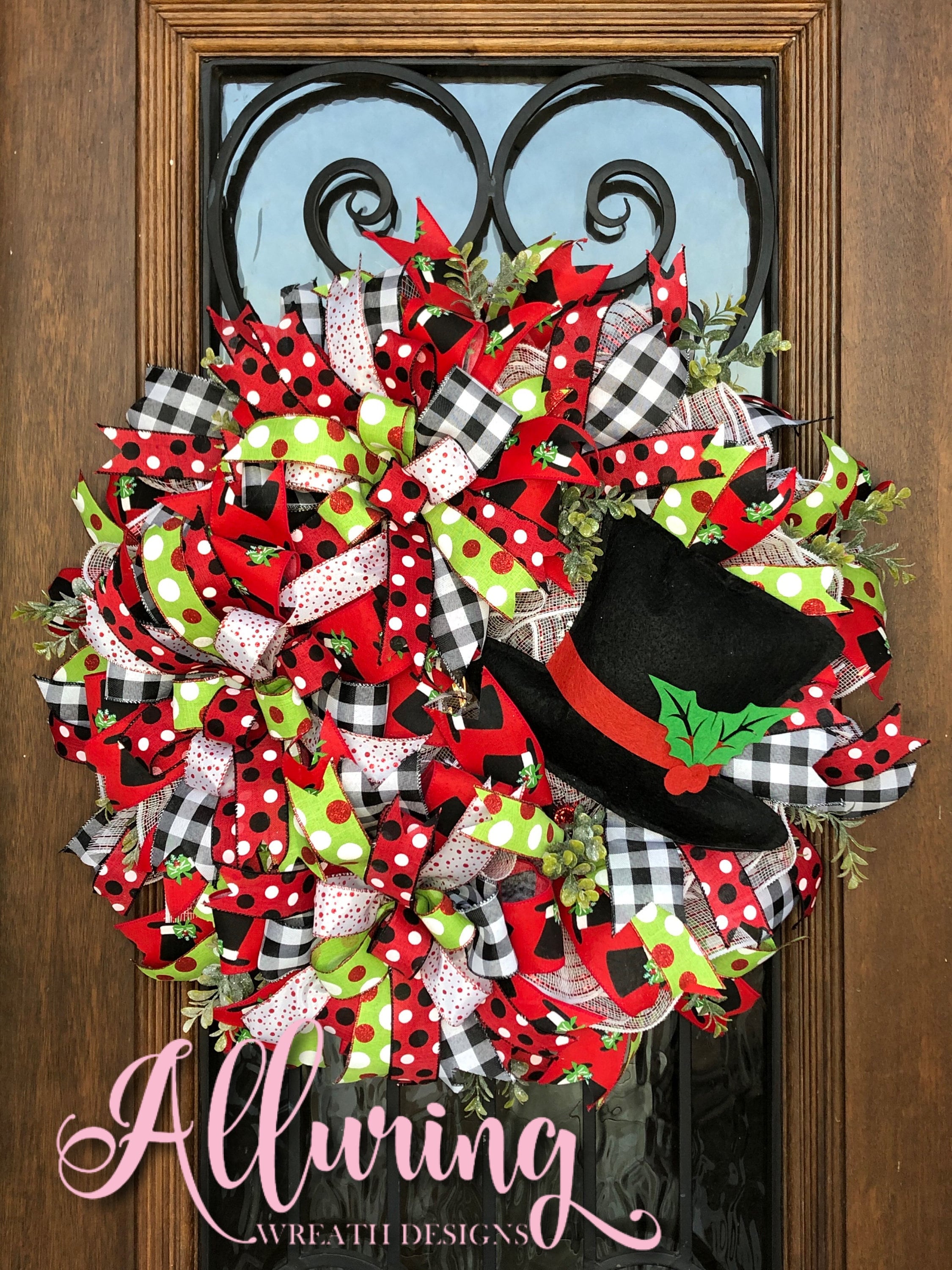 Snowman Wreath with Top Hat for Christmas Etsy