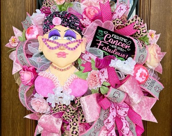 Breast Cancer Awareness Front Door Wreath