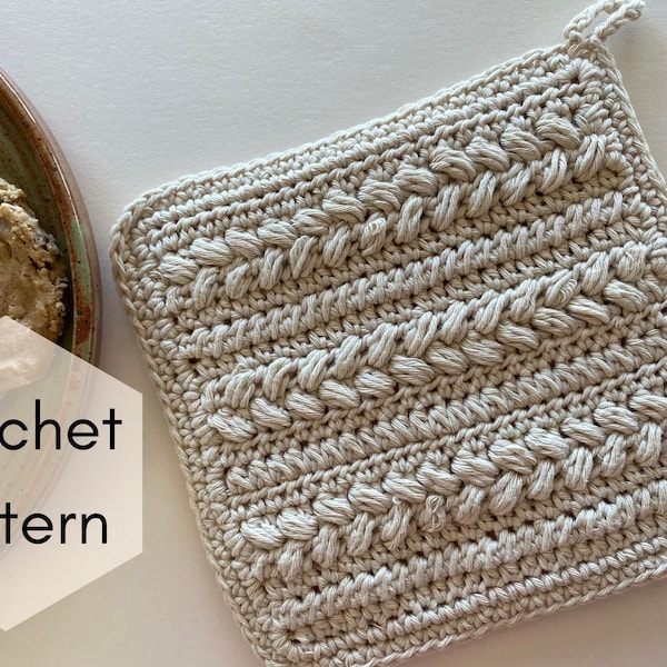 CROCHET PATTERN, Brioche Bun Pot Holder, crochet home decor, kitchen