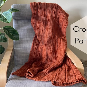 CROCHET PATTERN, Mariposa Blanket, cozy textured throw