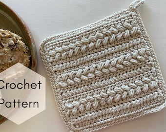 CROCHET PATTERN, Brioche Bun Pot Holder, crochet home decor, kitchen