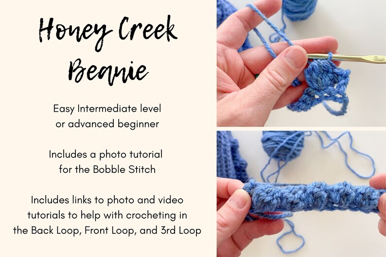 CROCHET PATTERN // Honey Creek Beanie image 5