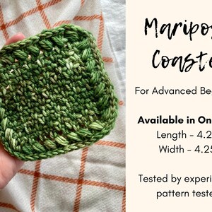 CROCHET PATTERN BUNDLE, Mariposa Blanket, Bookmark, Coaster image 7