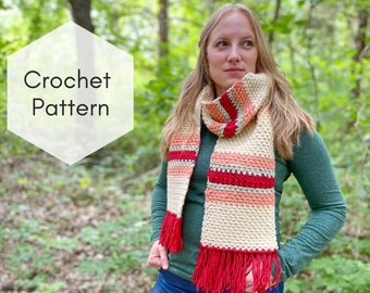 Scarf Crochet Pattern for Women, Easy Crochet PDF Pattern Scarf, Winter Crochet Scarf for Men (Vintage Fall Scarf)