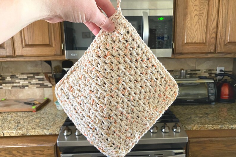 CROCHET PATTERN, Arvensis Pot Holder, crochet hot pad, kitchen tool, home decor, boho, farmhouse image 5