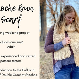 CROCHET PATTERN // Brioche Bun Scarf image 2