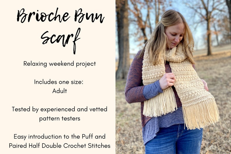 CROCHET PATTERN // Brioche Bun Scarf image 2