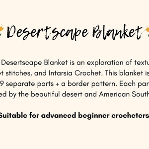 CROCHET PATTERN, Desertscape Blanket, boho throw, intarsia crochet, desert inspired image 2