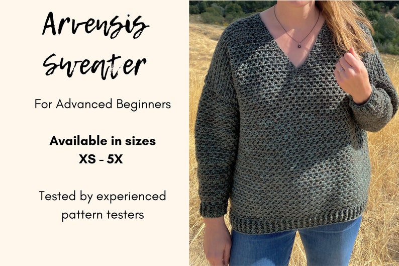 CROCHET PATTERN // Arvensis Sweater, bulky, oversized, slouchy jumper, cozy pullover image 3