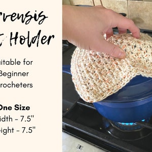 CROCHET PATTERN, Arvensis Pot Holder, crochet hot pad, kitchen tool, home decor, boho, farmhouse image 4