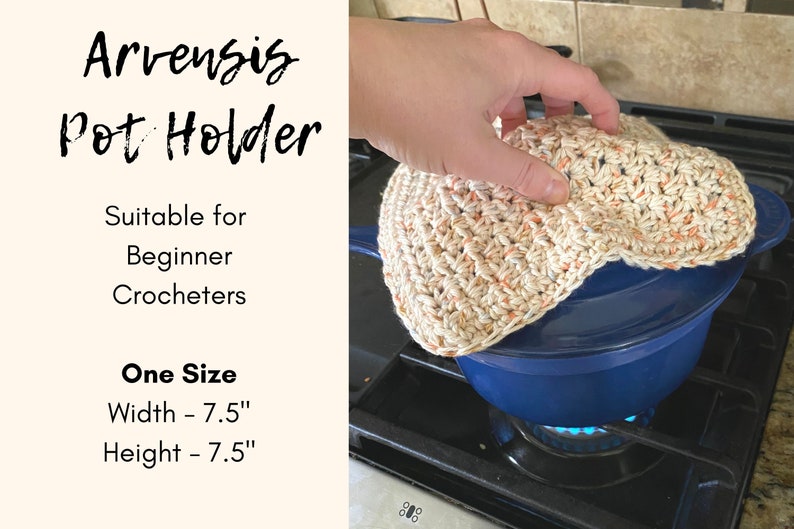 CROCHET PATTERN, Arvensis Pot Holder, crochet hot pad, kitchen tool, home decor, boho, farmhouse image 4