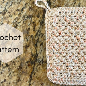 CROCHET PATTERN, Arvensis Pot Holder, crochet hot pad, kitchen tool, home decor, boho, farmhouse image 1