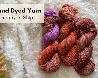 HAND DYED YARN, Trail Treasures, Worsted weight, superwash merino wool yarn