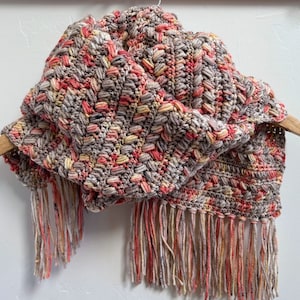 Boho Crochet Scarf Pattern, crochet scarf for women, printable PDF crochet pattern