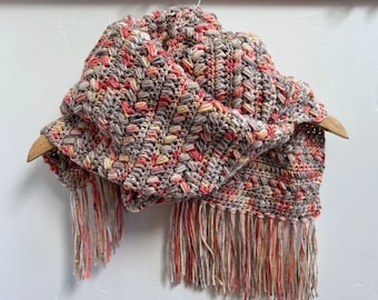 Boho Crochet Scarf Pattern, crochet scarf for women, printable PDF crochet pattern