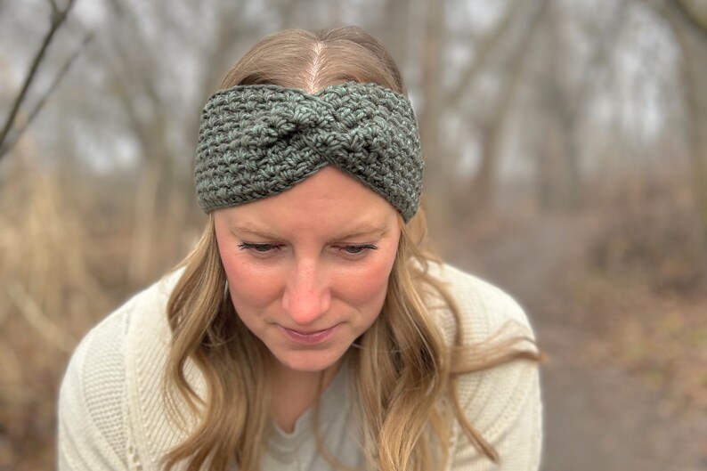 CROCHET PATTERN, Arvensis Headband, crochet earwarmer, winter accessory image 7