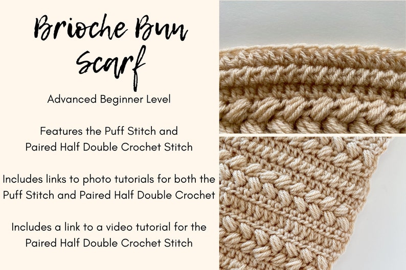 CROCHET PATTERN // Brioche Bun Scarf image 3