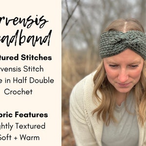 CROCHET PATTERN, Arvensis Headband, crochet earwarmer, winter accessory image 6